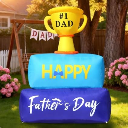6 ft Father's Day Dad Trophy Inflatable with LED Lights