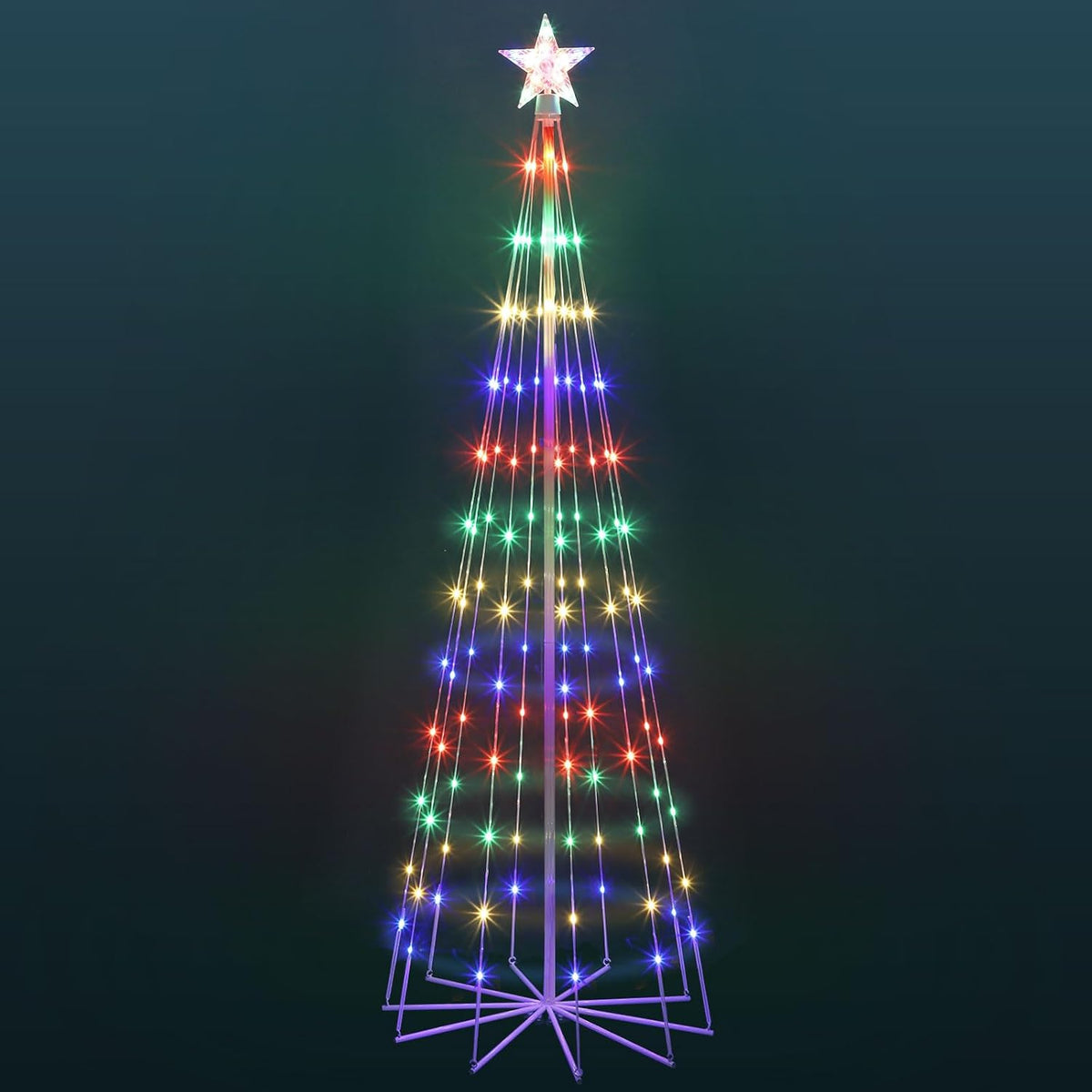 6 ft Animated Lightshow Christmas Cone Tree, Multicolor LEDs