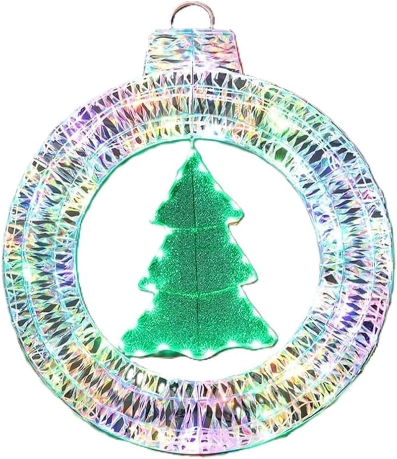33 in Pre-Lit Christmas Wreath, 84 LED Lights