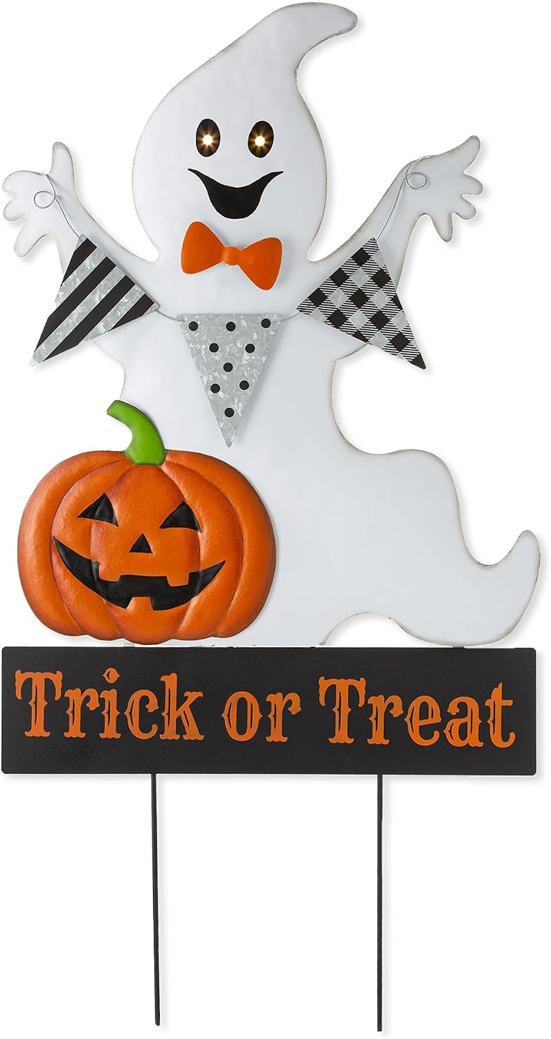 32 in Lighted Halloween Ghost Yard Stake with Timer