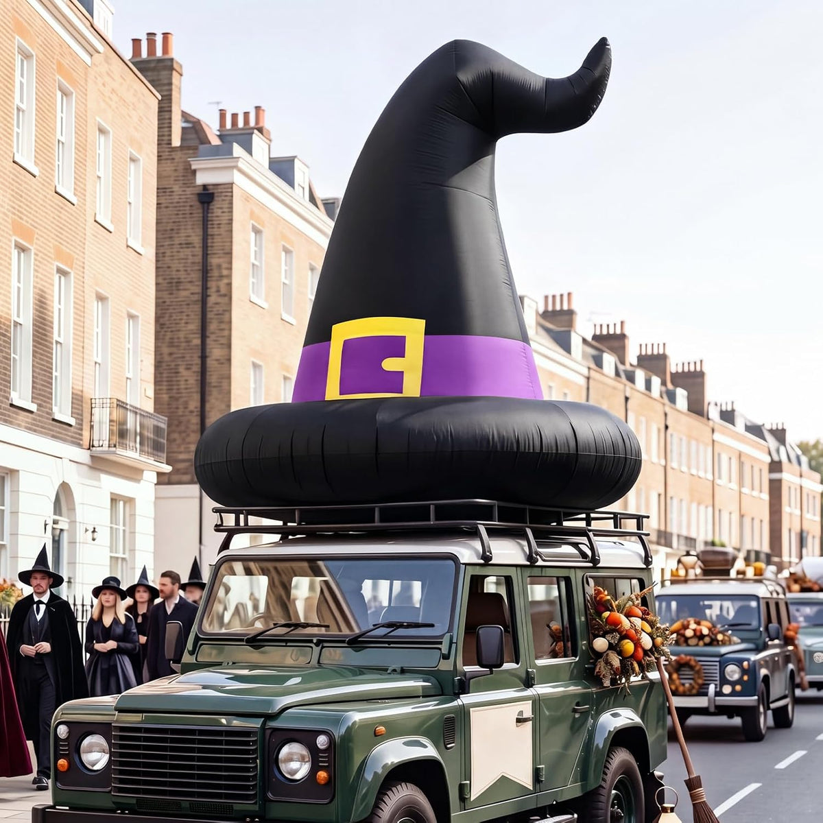 7 ft Trunk or Treat Witch Hat Car Inflatable with LEDs