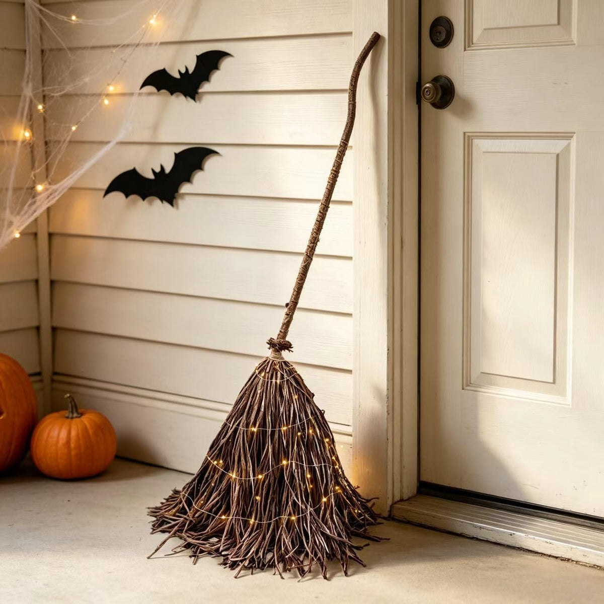 5.2 ft Light-Up Witch's Broom Halloween Decor