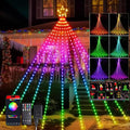 16.4 ft Star Waterfall Christmas Tree Lights, 315 LEDs with Remote