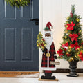 36 in Lighted Wooden Santa Porch Figure with Timer