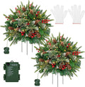 2-Pack 24 in Lighted Christmas Urn Fillers, 8 Light Modes