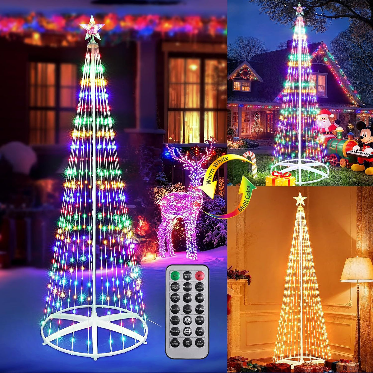 8.2 ft Color-Changing Outdoor Christmas Tree, 406 LEDs